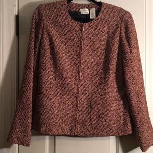 Pink and black soft tweed blazer